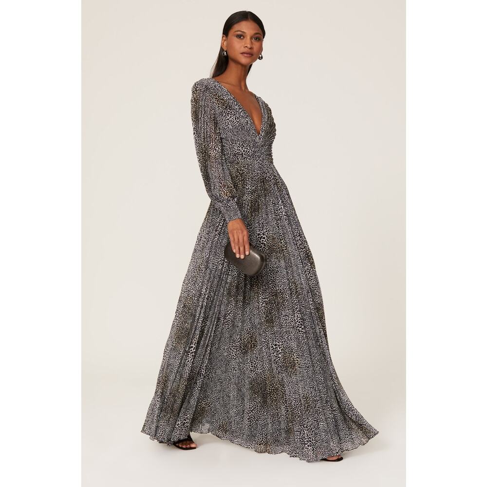 Badgley Mischka - Shirred Leopard Gown - Size 12